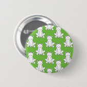 Cartoon van groene staartroep ronde button 5,7 cm (Voorkant /achterkant)