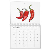 Cartoon van groenten en fruit illustratie kalender (Mar 2026)