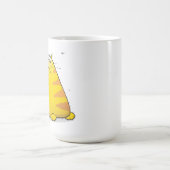 Cartoon van grote kattenkat op de grote koffiebeke koffiemok (Center)