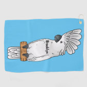 Cartoon van herkoekoekvogel golfhanddoek (Horizontaal)