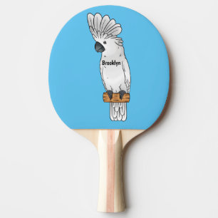 Cartoon van herkoekoekvogel tafeltennisbatje