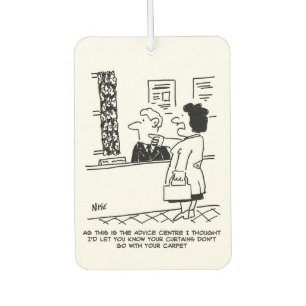 Cartoon van het burgeradviescentrum. Vrouwen geven Luchtverfrisser