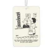 Cartoon van het burgeradviescentrum. Vrouwen geven Luchtverfrisser (Achterkant)