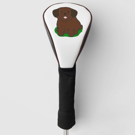 Cartoon van het chocoladelaboratorium LR kawaii Golfheadcover (Voorkant)