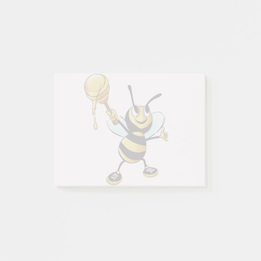 Cartoon van het glimlachen Honingbijen met dipper Post-it® Notes (Voorkant)