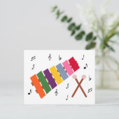 Cartoon van het Instrument van de xylofoon Briefkaart (Staand voorkant)