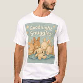 Cartoon van het kind. Baby konijntjes slapen. T-shirt