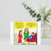 cartoon van het lege nestsyndroom briefkaart (Staand voorkant)