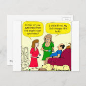 cartoon van het lege nestsyndroom briefkaart (Voorkant / Achterkant)