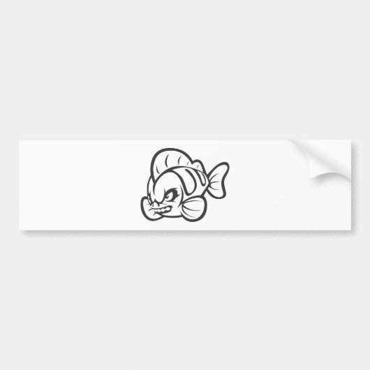 Cartoon van het overzicht van de vissen van de Ang Bumpersticker (Voorkant)