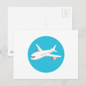 Cartoon van het vliegtuig briefkaart (Voorkant / Achterkant)