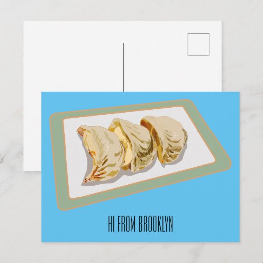 Cartoon van Jiaozi/Chinese dumplings Briefkaart (Voorkant / Achterkant)