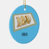 Cartoon van Jiaozi/Chinese dumplings Keramisch Ornament (Rechts)