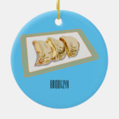 Cartoon van Jiaozi/Chinese dumplings Keramisch Ornament (Achterkant)