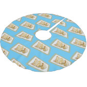 Cartoon van Jiaozi/Chinese dumplings Kerstboom Rok (Gekanteld)