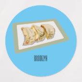 Cartoon van Jiaozi/Chinese dumplings Labels (Design 1)