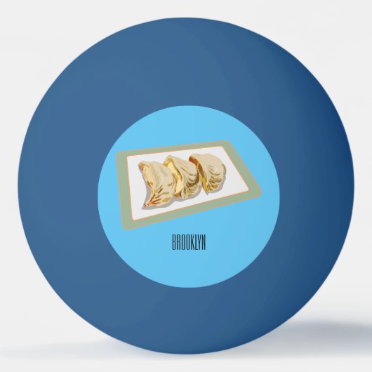 Cartoon van Jiaozi/Chinese dumplings Pingpongbal (Voorkant)