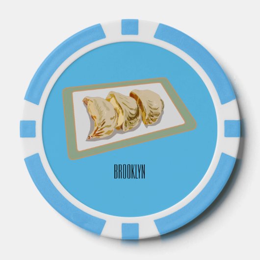 Cartoon van Jiaozi/Chinese dumplings Poker Chips (Voorkant)
