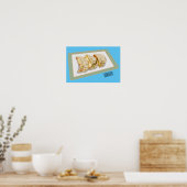 Cartoon van Jiaozi/Chinese dumplings Poster (Keuken)