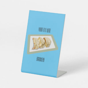 Cartoon van Jiaozi/Chinese dumplings Reclamebord Met Voetstuk