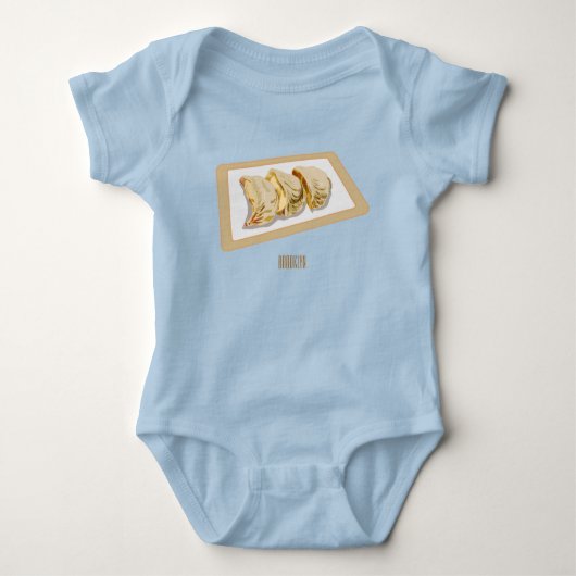 Cartoon van Jiaozi/Chinese dumplings Romper (Voorkant)