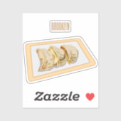 Cartoon van Jiaozi/Chinese dumplings Sticker (Vel)