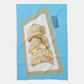 Cartoon van Jiaozi/Chinese dumplings Theedoek (Verticaal)