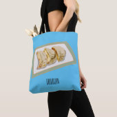 Cartoon van Jiaozi/Chinese dumplings Tote Bag (Dichtbij)