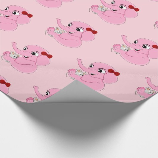 Cartoon van jute olifanten, verpakkingspapier cadeaupapier (Hoek)