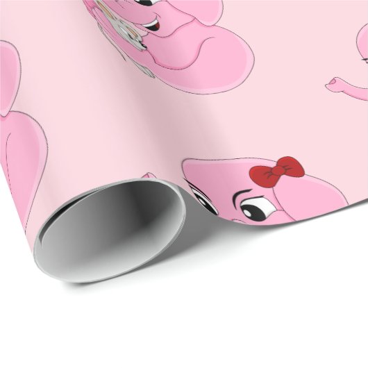 Cartoon van jute olifanten, verpakkingspapier cadeaupapier (Rol Hoek)