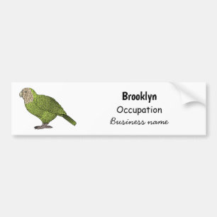 Cartoon van Kakapo Bumpersticker