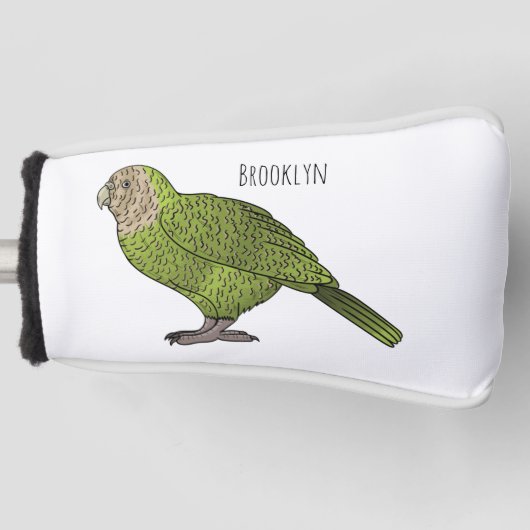 Cartoon van Kakapo Golfheadcover (Voorkant)