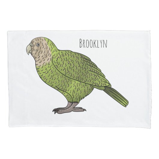 Cartoon van Kakapo Kussensloop (Voorkant)