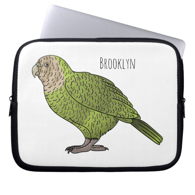 Cartoon van Kakapo Laptop Sleeve (Voorkant)