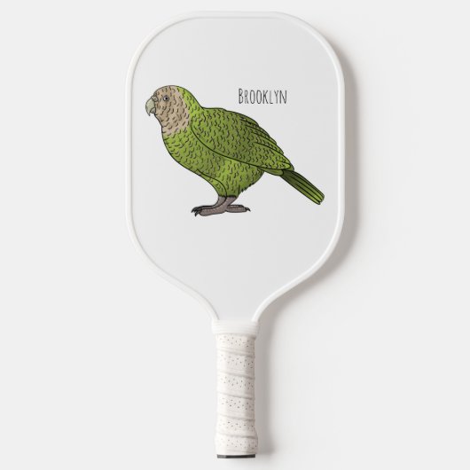 Cartoon van Kakapo Pickleball Paddle (Voorkant)