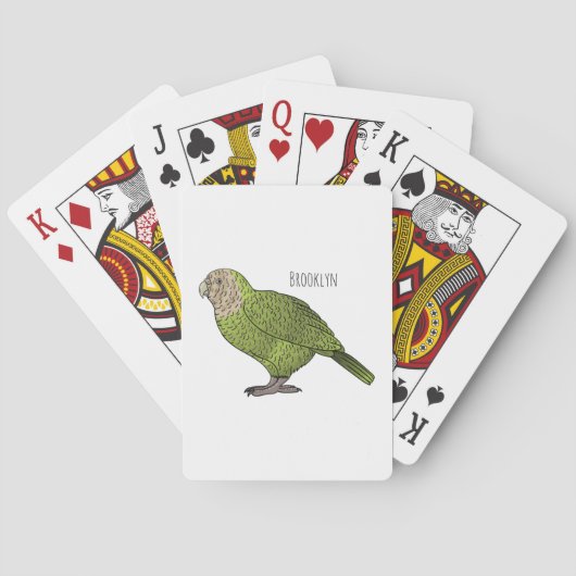 Cartoon van Kakapo Pokerkaarten (Achterkant)
