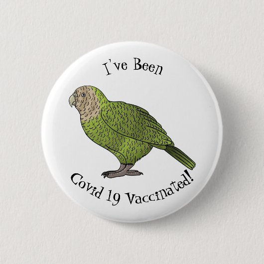 Cartoon van Kakapo Ronde Button 5,7 Cm (Voorkant)