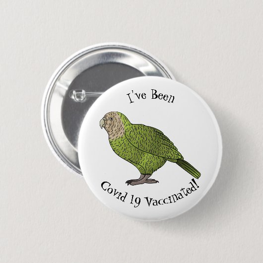 Cartoon van Kakapo Ronde Button 5,7 Cm (Voorkant /achterkant)