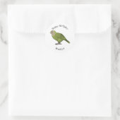 Cartoon van Kakapo Ronde Sticker (Tas)
