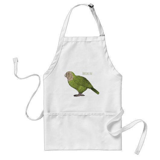 Cartoon van Kakapo Standaard Schort (Voorkant)