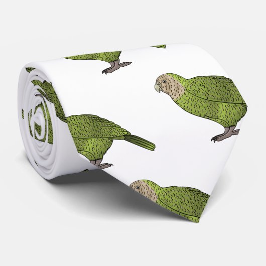 Cartoon van Kakapo Stropdas (Opgerold)