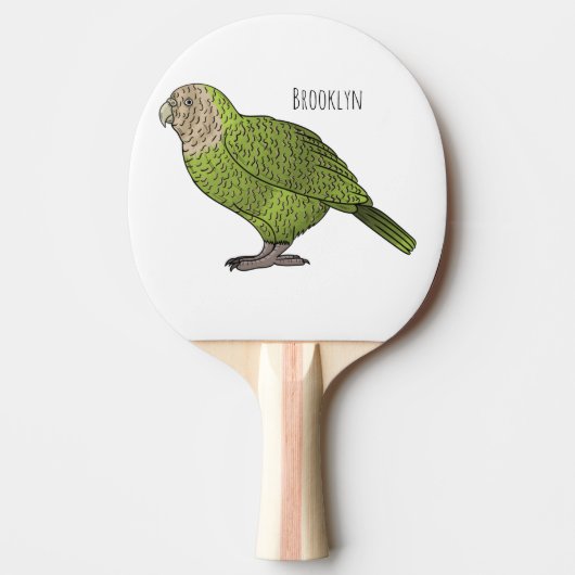 Cartoon van Kakapo Tafeltennisbatje (Voorkant)