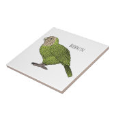 Cartoon van Kakapo Tegeltje (Zijkant)