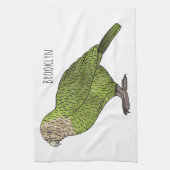 Cartoon van Kakapo Theedoek (Verticaal)