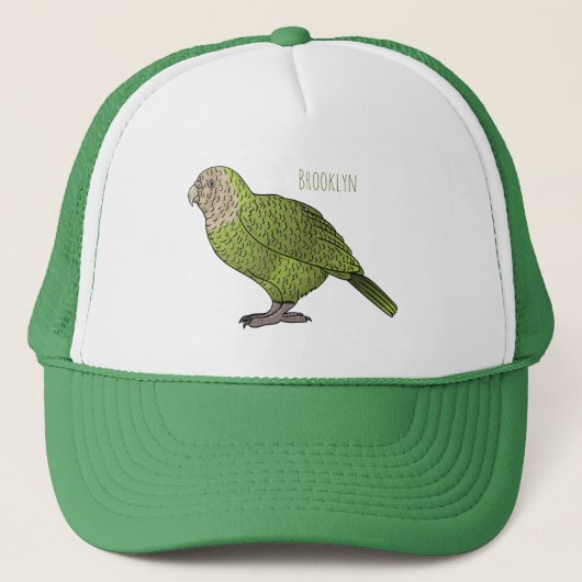 Cartoon van Kakapo Trucker Pet (Voorkant)