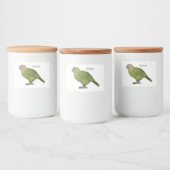 Cartoon van Kakapo Voedselcontainer Etiket (Flessen)