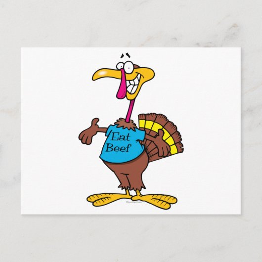 cartoon van kalkoenen voor grappig vlees briefkaart (Voorkant)