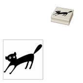 cartoon van kat - silhouette - kunstzegel rubberstempel (Gestempeld)