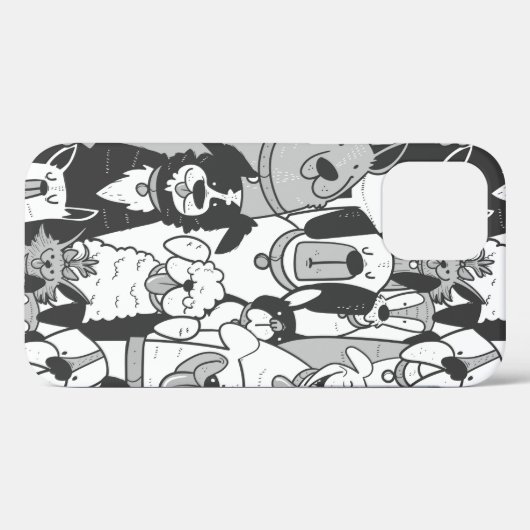 Cartoon van kattenhuisdieren Case-Mate iPhone case (Achterkant (horizontaal))
