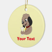 Cartoon van kattepuppy dog keramisch ornament (Links)